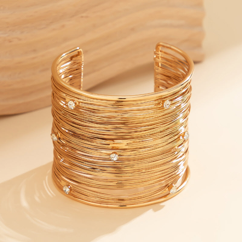 Sweet Multi Layer Open Metal Bracelet, A Chic Cut Out Design for A Sophisticated Look