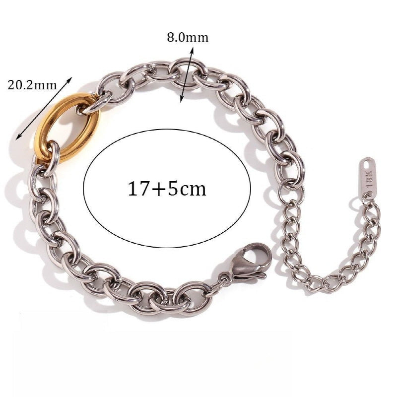 O-Shaped Chain and Paperclip Buckle Necklace, Modern and Unique Bracelet