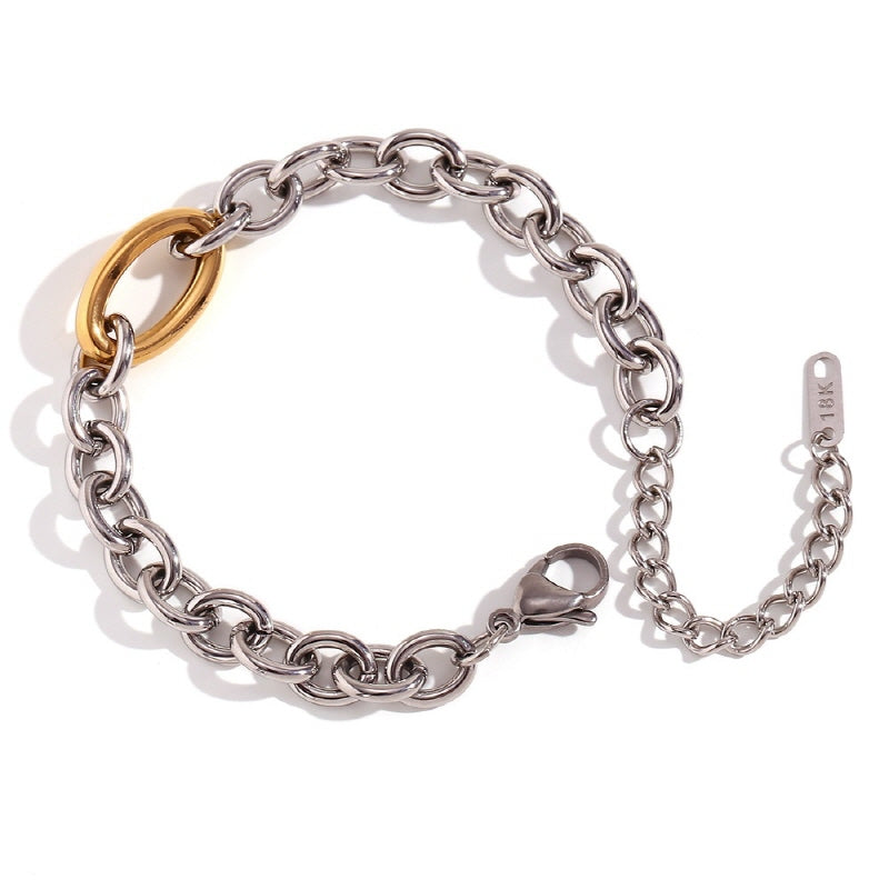 O-Shaped Chain and Paperclip Buckle Necklace, Modern and Unique Bracelet