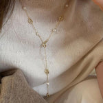 Long pig's nose pearl necklace women's new hot sweater chain, light luxury, niche temperament, clavicle chain accessories