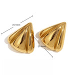 Fashion geometric niche temperament explosive earrings stainless steel triangle petal glossy stud earrings