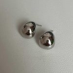 Minimalist 925 sterling silver 3D water drop earrings glossy texture, cold wind style for women