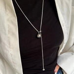 New metal ball high quality pull out adjustable necklace sweater chain hipster temperament long women