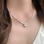 French light luxury, cold feeling, summer broken silver, silver pearl, high quality sense clavicle chain, necklace, hipster