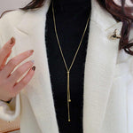 High end autumn & winter tassel sweater chain, women's gold long necklace, hot new style