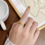 Luxurious Women's Copper Coin Ring, Niche Design, High End, Plus Size, Fade Resistant Gold Titanium Steel