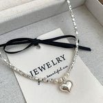 French light luxury, cold feeling, summer broken silver, silver pearl, high quality sense clavicle chain, necklace, hipster