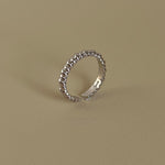 925 Sterling silver threaded open ring, minimalist, fashionable, versatile, stackable, adjustable ring