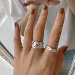 Self reserved 925 sterling silver Korean chic niche irregular opening ring