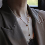 Tassel small waist necklace light luxury niche design does not fade clavicle chain titanium steel