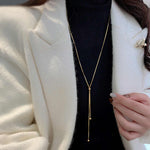 High end autumn & winter tassel sweater chain, women's gold long necklace, hot new style