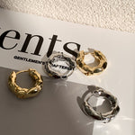 European niche design, metal texture, texture, small earrings, simple & fashionable, ins, cold style, high end earrings