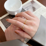 Gold titanium steel index finger ring, women's light luxury niche design, high end fashion, does not fade