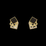 Elegant sterling silver black stud earrings for women high end French design, exuding a touch of foreign charm & light luxury