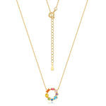 Colorist four seasons poetry rainbow invitation delicate colored zirconia donut 925 sterling silver gold plated necklace