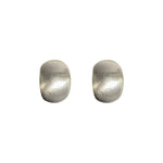 925 Sterling silver needle water drop stud earrings feature a matte brushed metallic texture, combining sweet elegance with a cool