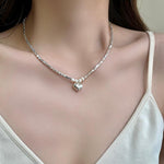 French light luxury, cold feeling, summer broken silver, silver pearl, high quality sense clavicle chain, necklace, hipster