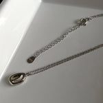 High end women's delicate solid silver bean necklace 925 sterling silver, collarbone chain, fade resistant