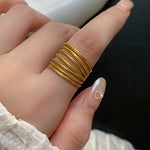 Multi layer opening, adjustable metal winding, heavy work, design ring, women's ins, style temperament