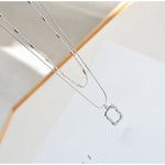 Double layer geometric square sweater necklace on the new luxury niche design does not fade clavicle chain