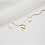 Double layer geometric square sweater necklace on the new luxury niche design does not fade clavicle chain