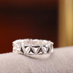 Serman original petit four, white crystal ring, 925 sterling silver, diamonds, ultra flash, senior designer ring