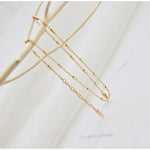 Double layer geometric square sweater necklace on the new luxury niche design does not fade clavicle chain