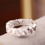 Serman original petit four, white crystal ring, 925 sterling silver, diamonds, ultra flash, senior designer ring