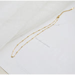 Double layer geometric square sweater necklace on the new luxury niche design does not fade clavicle chain