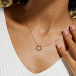 Colorist four seasons poetry rainbow invitation delicate colored zirconia donut 925 sterling silver gold plated necklace