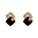 Stylish black stud earrings for women, 925 sterling silver, offering a touch of luxury & elegance, perfect for enhancing refined & sophisticated looks