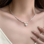 French light luxury, cold feeling, summer broken silver, silver pearl, high quality sense clavicle chain, necklace, hipster