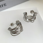 925 Sterling silver needles, these retro hollow metal C-ring hoop earrings showcase a high quality, edgy design with a unique