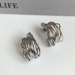 925 Sterling silver needles, these retro hollow metal C-ring hoop earrings showcase a high quality, edgy design with a unique