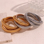 Layered Elegance, 18K Gold Plated Stainless Steel Three Layer Winding Snake Bracelet