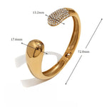 Elegant 18K Gold Plated Stainless Steel Snake Head Diamond Bracelet for Women