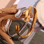 Elegant 18K Gold Plated Open Bracelet, Modern Design for Women