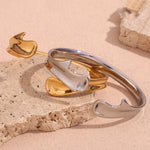 Elegant 18K Gold Plated Open Bracelet, Modern Design for Women