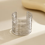 Chic Wide Metal Iron Wire Bracelet, Fashion Forward Unique Statement Jewelry