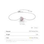 Sparkling Heart Pendant Bracelet, Elegant and Feminine Wrist Accessory for Chic Summer Styling