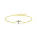 Charming Lucky Four Leaf Clover Silver Bracelet, Simple and Elegant Everyday Wrist Accessory with Feminine Appeal