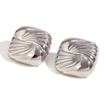 Fashion Chunky Square Stud Earrings Stainless Steel Sea Wave Ripple Geometric Drop Stud Earrings