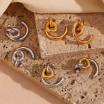 Elegant 18K Gold Plated Creative Lock C-Shaped Earrings, Bold and Chic Statement