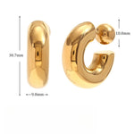 Sophisticated 18K Gold Plated Stainless Steel Ball Detail Hoop Earrings