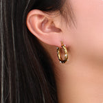 Elegant Light Luxury 18K Gold Plated Stainless Steel Pearl and Color Zircon Earrings