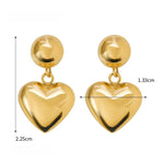 Chic Gold and Silver Color Blocked Hemisphere Heart Earrings, Unique Front and Rear Design