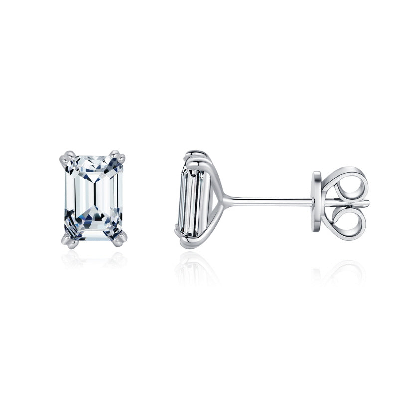 Sophisticated Rectangular Stone Earrings, A Modern and Elegant Accent