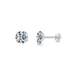 Round Cubic Stud Earrings, Brilliant Shine for a Timeless Daily Look