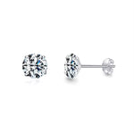 Round Cubic Stud Earrings, Brilliant Shine for a Timeless Daily Look