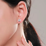 Round Cubic Stud Earrings, Brilliant Shine for a Timeless Daily Look